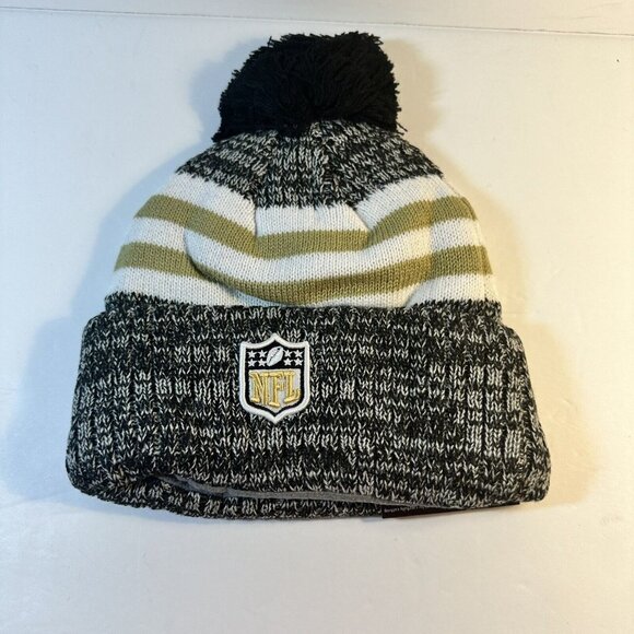 New Orleans Saints New Era Winter Knit Hat Beanie Fleece Lined One Size NWT - Picture 2 of 7